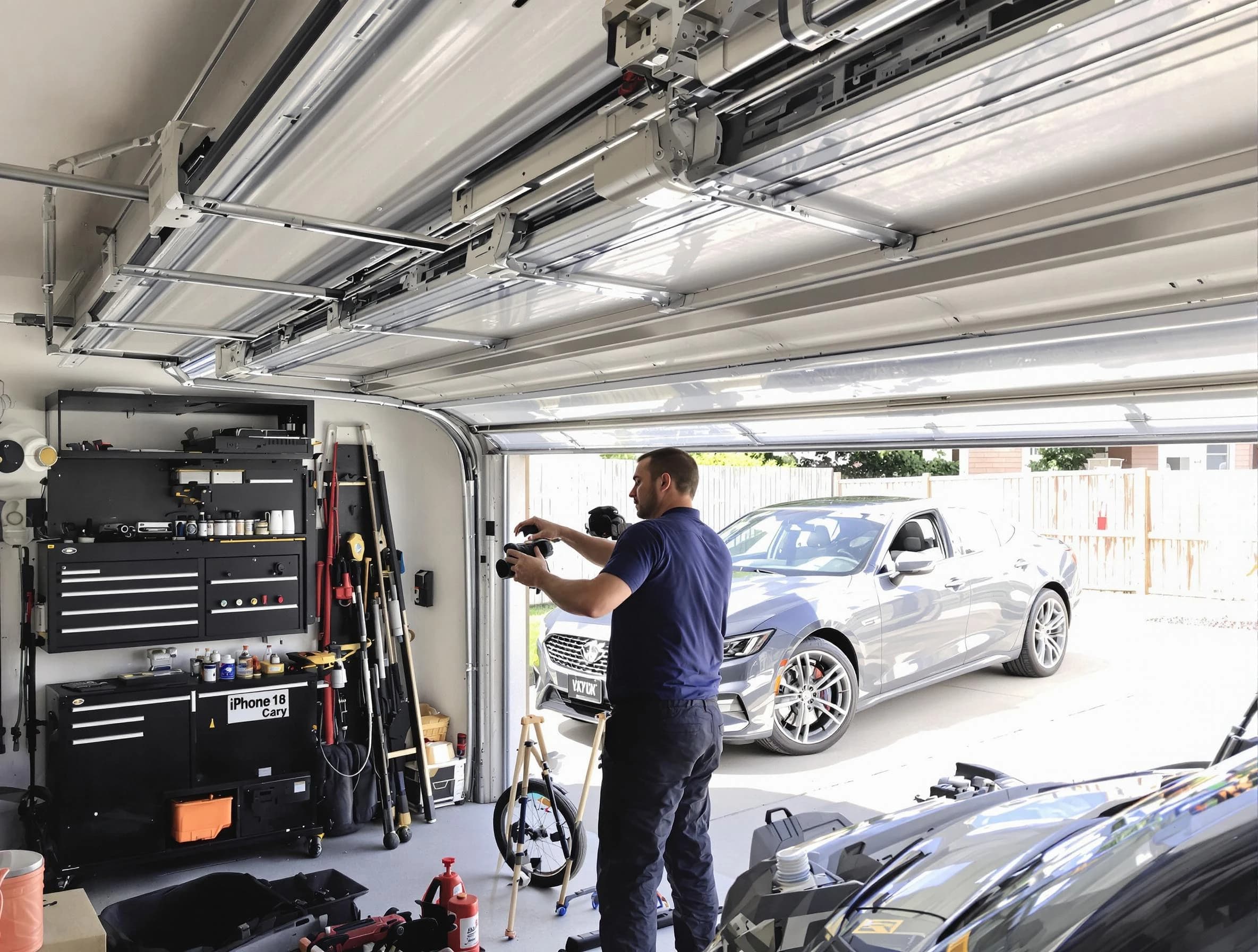 Blackstone Garage Door Repair technician fixing noisy garage door in Blackstone