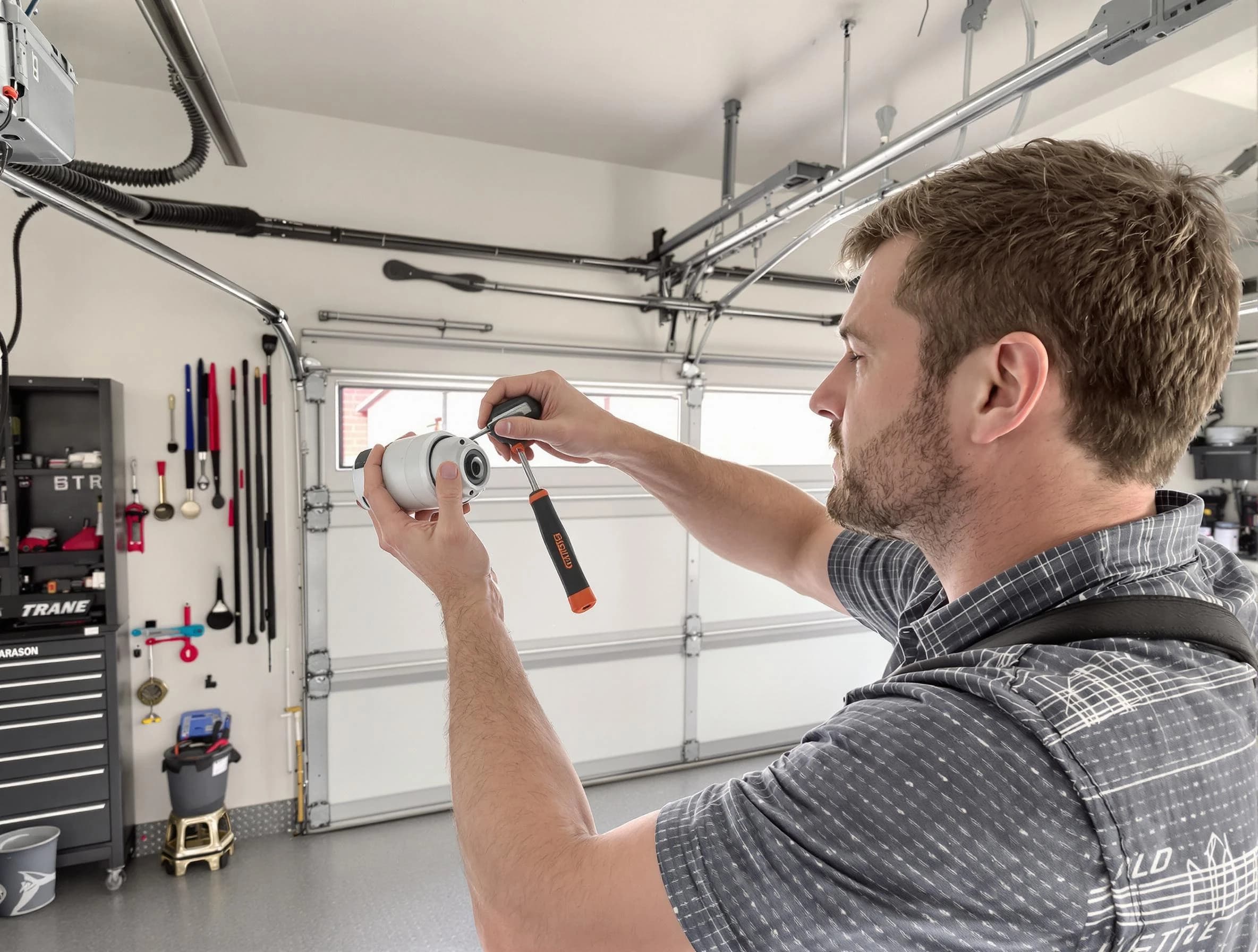 Garage door opener repair service by Blackstone Garage Door Repair in Blackstone