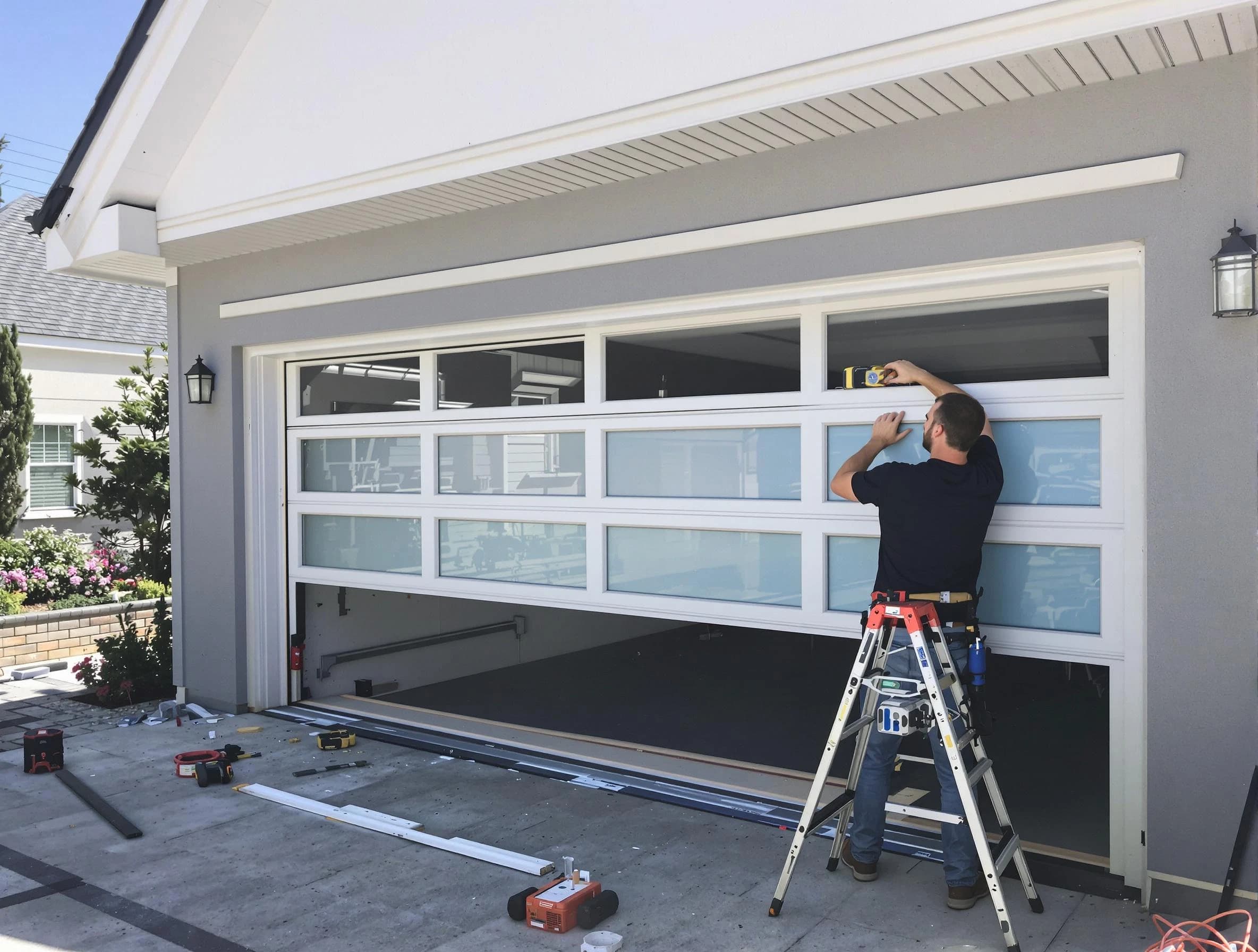 Blackstone Garage Door Repair team performing garage door replacement in Blackstone