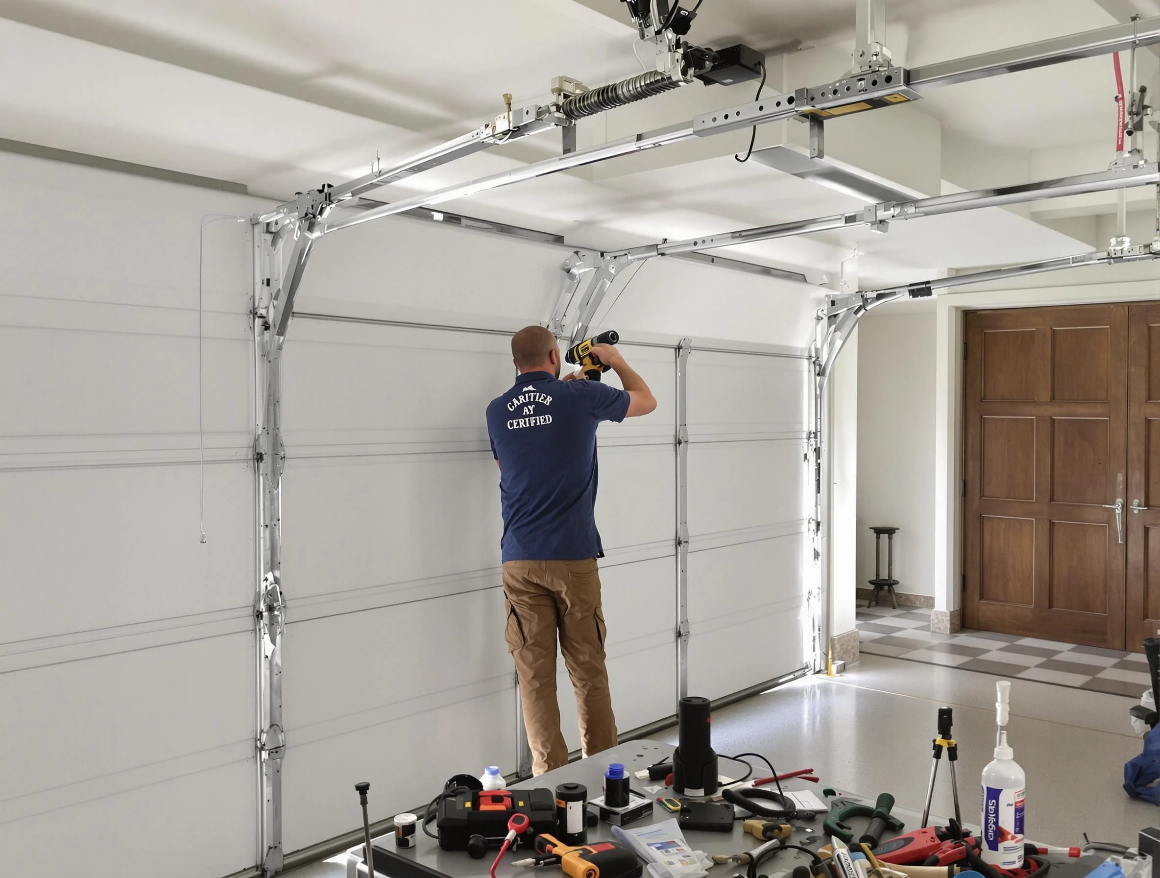 Blackstone Garage Door Repair certified technician performing precision garage door repair in Blackstone