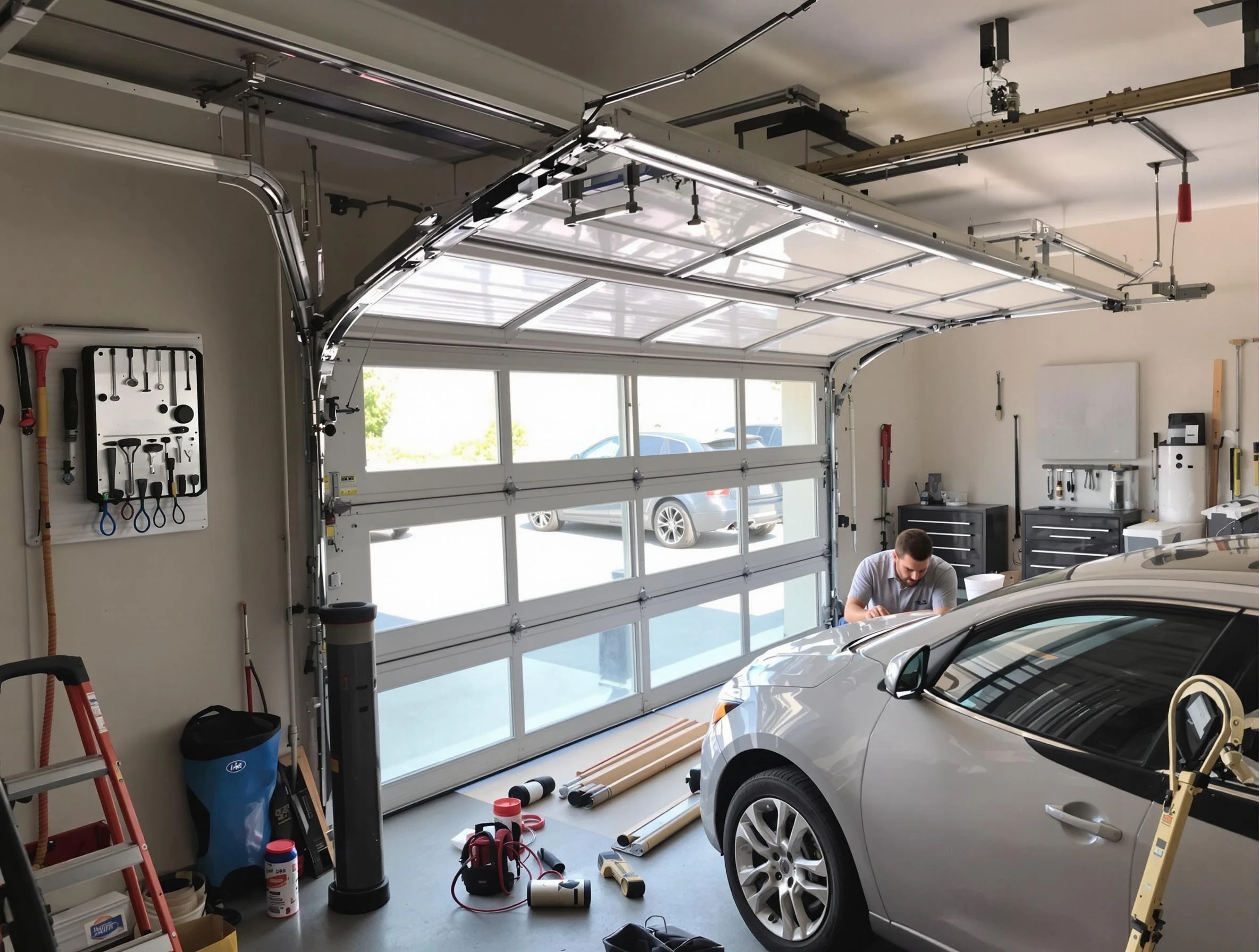 Garage door noise reduction service by Blackstone Garage Door Repair in Blackstone