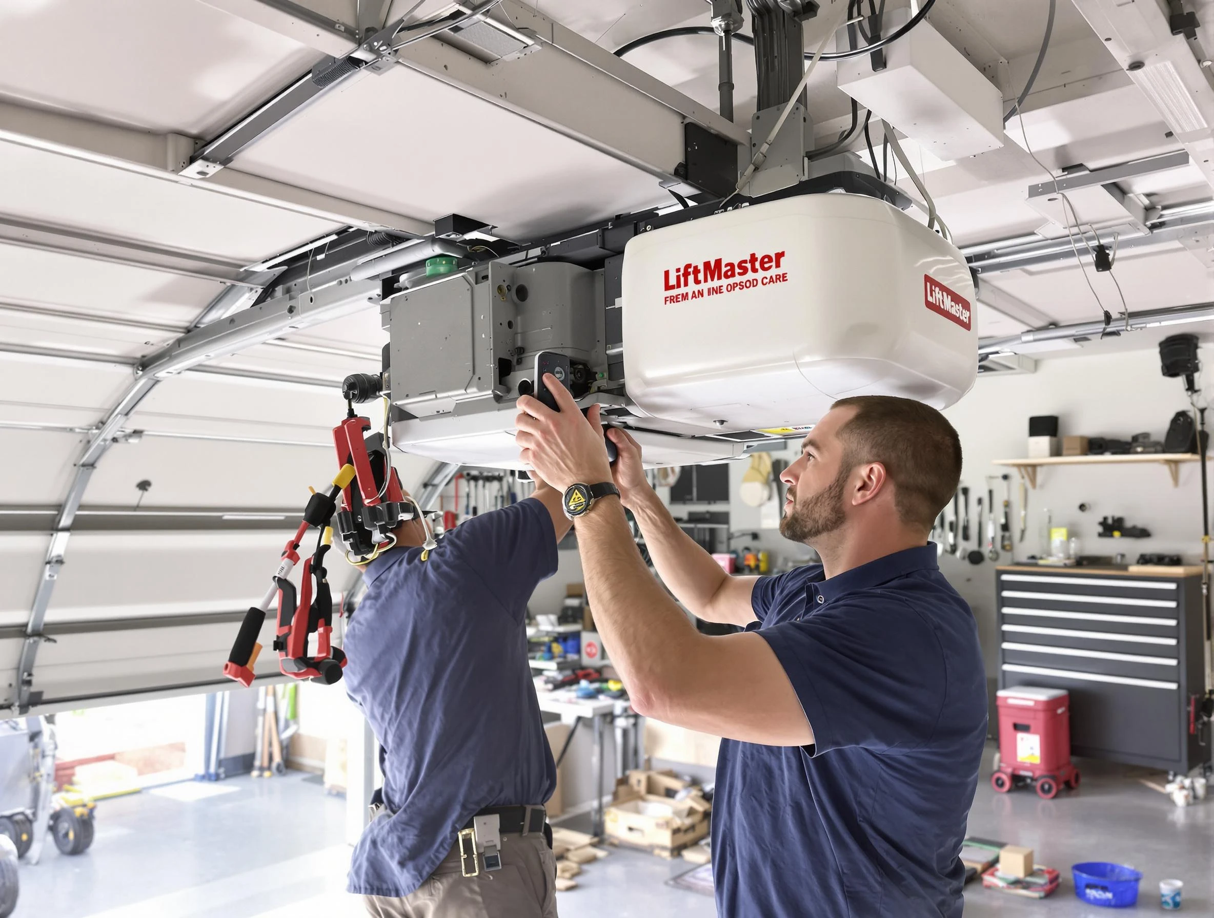 Blackstone Garage Door Repair technician performing advanced diagnostics on garage opener in Blackstone