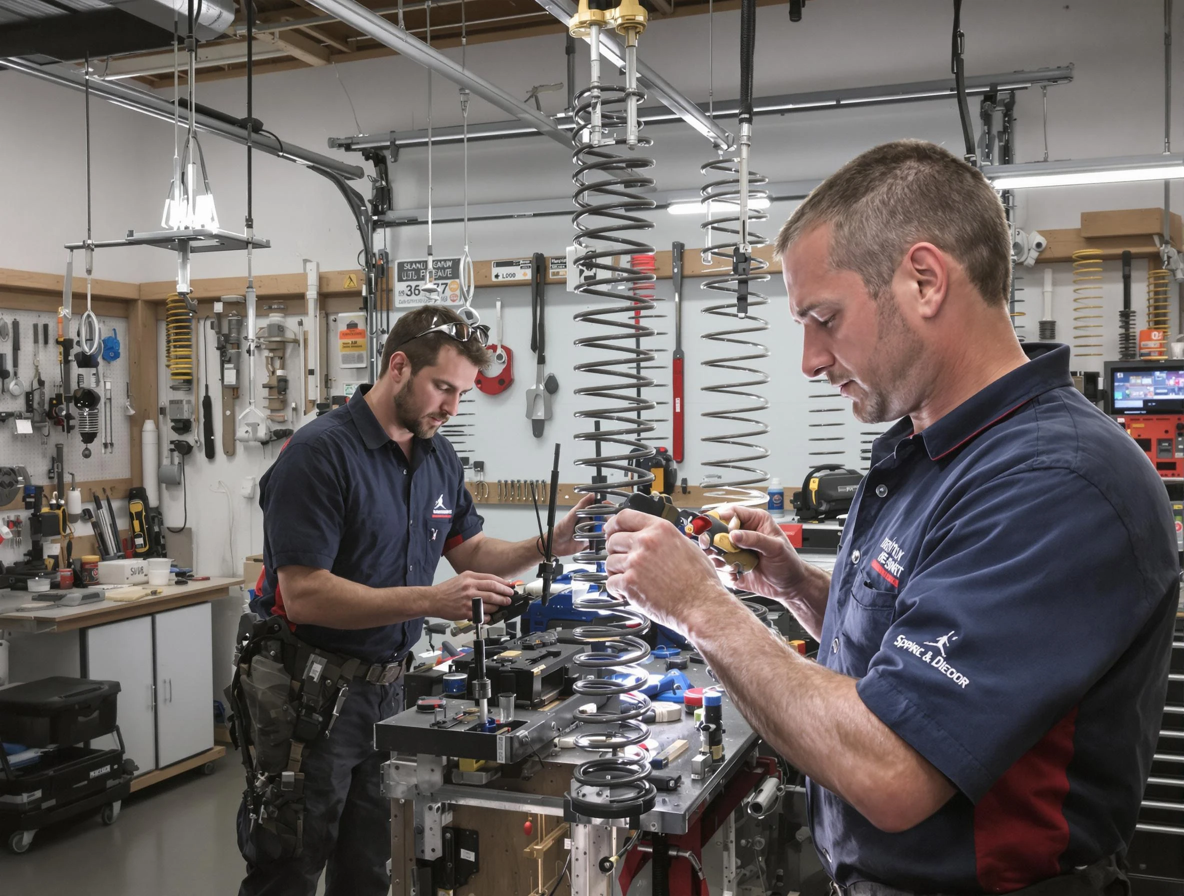 Garage door spring repair service by Blackstone Garage Door Repair in Blackstone